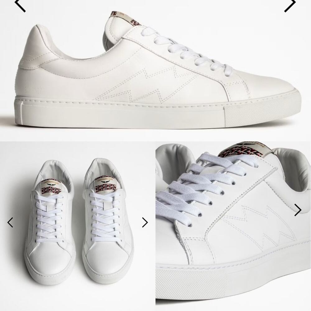 Zadig and Voltaire Low Top Flash Trainers Lighting Bolt Sneakers Unisex